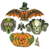 Beistle 00428 Vintage Halloween Totem Pole Cutouts, prtd 2 sides; can be used together or separately, 6