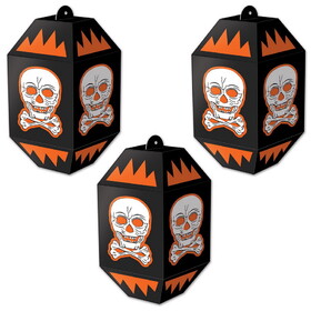 Beistle 00437 Vintage Halloween Skull Paper Lanterns, assembly required, 7"