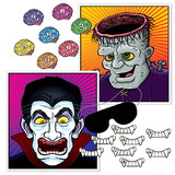 Beistle 00445 Halloween Party Games, blindfold mask w/7 brains & 8 fangs included, 19