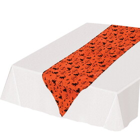 Beistle 00470 Halloween Fabric Table Runner, 12" x 6'