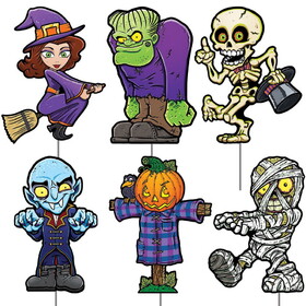 Beistle 00475 Plastic Halloween Yard Signs, 6 metal stakes included; all-weather; assembly required, 12" x 9&#189;"