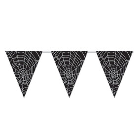 Beistle 00522 Spider Web Pennant Banner, all-weather; 12 pennants/string, 11" x 12'