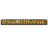 Beistle 00539 Metallic Happy Halloween Banner, prtd 1-ply PVC, 7½