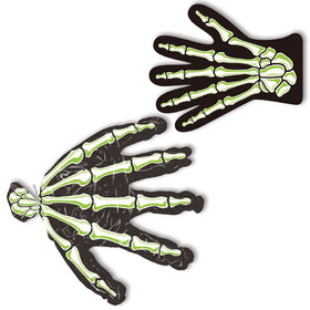 Beistle 00601 Skeleton Hand Treat Bags, twist ties included, 9" x 11"