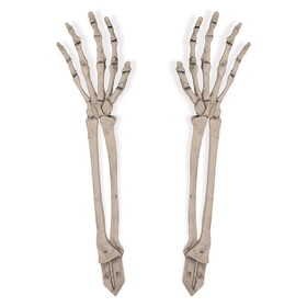 Beistle 00844 Plastic Skeleton Hand Yard Stakes, 1 left hand & 1 right hand, 17&#189;"