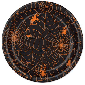Beistle 00858 Spider Web Plates, 9"