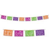 Beistle 00941 Day Of The Dead Picado Style Pennant Bnr, all-weather; 8 pennants/string, 8