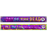 Beistle 00943 Day Of The Dead Metallic Banner Set, prtd 1-ply PVC, 7½
