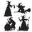 Beistle 00946 Witch Silhouettes, prtd 2 sides, 8&#190;"-12&#190;", Price/4/Package