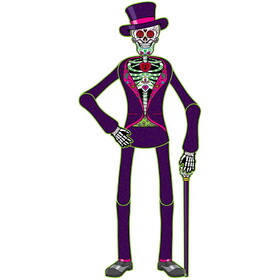 Beistle 00948 Jointed Day Of The Dead Male Skeleton, 4'