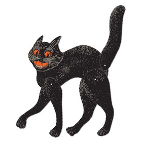 Beistle 01177 Vintage Halloween Jointed Scratch Cat, prtd 2 sides, 20&#189;"