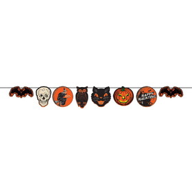 Beistle 01251 Vintage Halloween Streamer, prtd 2 sides; assembly required, 8" x 6'