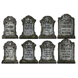 Beistle 01516 Tombstone Cutouts, prtd 2 sides w/different designs, 15