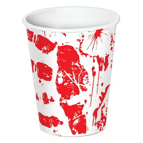 Beistle 08203 Bloody Handprints Beverage Cups, hot & cold use, 9 Oz