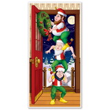 Beistle 20009 Christmas Elves Door Cover, all-weather, 5' x 30