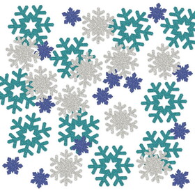 Beistle 20125 Snowflake Deluxe Sparkle Confetti, blue, lt blue, silver
