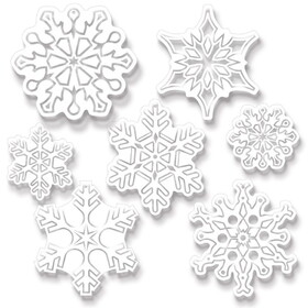 Beistle 20138 Clear Plastic Die-Cut Snowflakes, 4&#190;"-9&#188;"