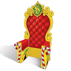 Beistle 20175 3-D Santa's Throne Prop, easel attached; assembly required, 7' 1&#190;" x 3' 9&#188;"