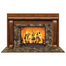 Beistle 20193 Fireplace Insta-View, creates a scene on your wall, 3' 2" x 5' 2"