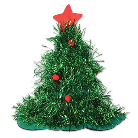 Beistle 20261 Tinsel Christmas Tree Hat, one size fits most