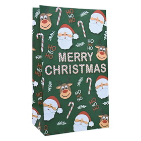 Beistle 20358 Christmas Paper Treat Bags w/Stickers, 8&#189;" x 5" x 2&#190;"