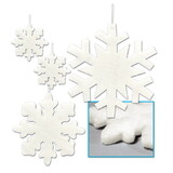 Beistle 20367 Fluffy Snowflakes, 2-6 , 1-12 , 1-16 , Asstd