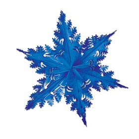 Beistle 20505-B Metallic Winter Snowflake, blue, 24"