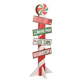Beistle 20511 3-D North Pole Directional Post Prop, assembly required, 4' 9&#189;" x 19&#189;"