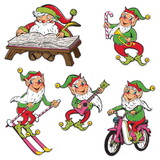 Beistle 20663 Vintage Christmas Santa & Elves Cutouts, prtd 2 sides, 14