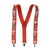 Beistle 20718 Candy Cane & Holly Suspenders, adjustable; one size fits most