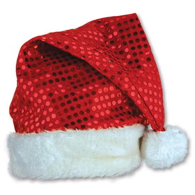Beistle 20730 Sequin-Sheen Santa Hat, one size fits most