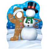 Beistle 20790 Gingerbrd Man&Snowman Phto Prop Stand-Up, easel attached; assembly required, 4' 1¼