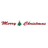 Beistle 20820 Merry Christmas Streamer, glitter print; assembly required, 7½