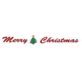 Beistle 20820 Merry Christmas Streamer, glitter print; assembly required, 7&#189;" x 6'