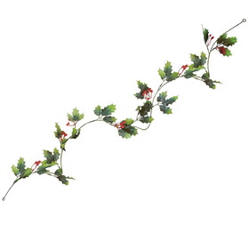 Beistle 20844 Holly & Berry Garland, 6'