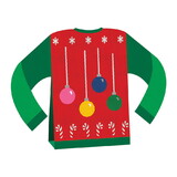 Beistle 20887 3-D Ugly Sweater Centerpiece, different design front & back; assembly required, 8