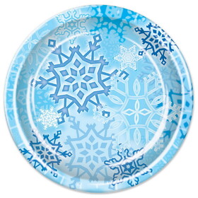 Beistle 20937 Snowflake Plates, 9"