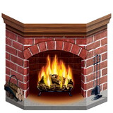 Beistle 22030 Brick Fireplace Stand-Up, 3' 1