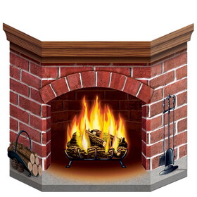 Beistle 22030 Brick Fireplace Stand-Up, 3' 1" x 25"