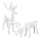 Beistle 22179 3-D Reindeer Props, recommended for indoor use only; assembly required; 1-3' 1 x 4' 6 & 1-4' 6 x 29 , Asstd