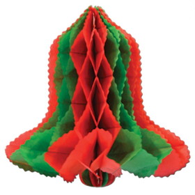Beistle 22312-RG Tissue Bell, red & green, 12"