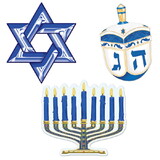 Beistle 22416 Hanukkah Cutouts, prtd 2 sides, 9½