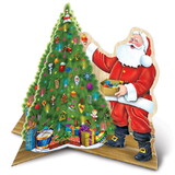 Beistle 22753 3-D Santa w/Tree Centerpiece, assembly required, 10