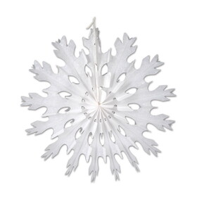 Beistle 22875-W White Tissue Snowflakes, asstd designs, 15"