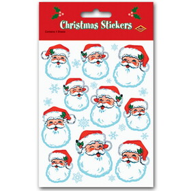 Beistle 24001 Santa Face Stickers, 4&#190;" x 7&#189;"