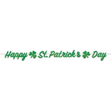 Beistle 30055 Foil Happy St Patrick's Day Streamer, assembly required, 7¼