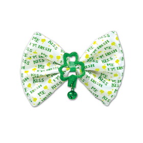 Beistle 30699 Kiss Me I'm Irish Bow Tie, one size fits most; elastic attached, 3&#188;" x 4&#189;"