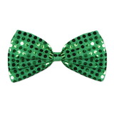 Beistle 30702 Green Glitz 'N Gleam Bow Tie, one size fits most; elastic attached, 3