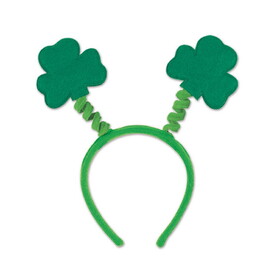 Beistle 30765 Shamrock Boppers, attached to snap-on headband