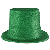 Beistle 30802-G Green Glittered Top Hat, one size fits most